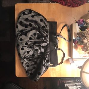 Black polka dot purse
